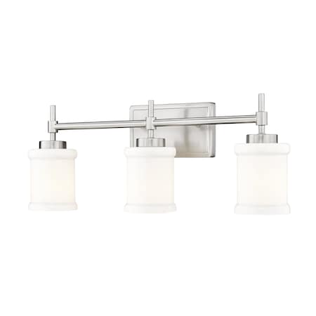 Z-Lite Cadoc 3 Light Vanity, 23.5in. W x 9in. H, Brushed Nickel 622-3V-BN